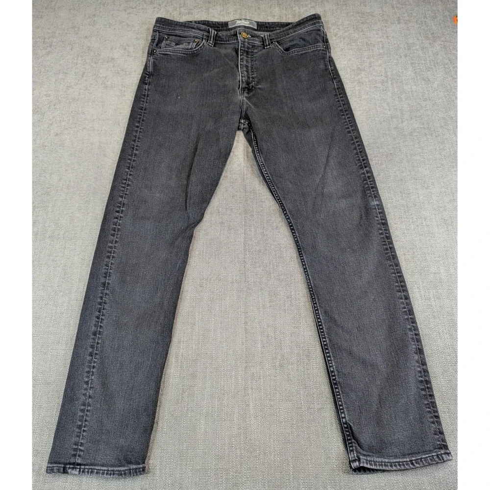 Revtown Jeans Mens 35x31 Black Taper Denim Stretch Medium Wash Pants - Picture 2 of 12